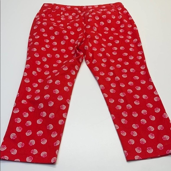 LANDS END Womens 14 Red Pink Capri Pants - Picture 3 of 4